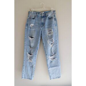 PacSun Los Angles Mom Jeans Light Blue Distressed Size 26
